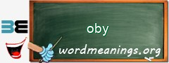 WordMeaning blackboard for oby
